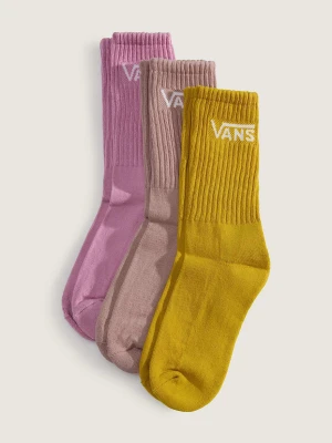 Vans - Skarpety Classic Crew (3 pary), male, Różowy, Size: S (34.5-38​)