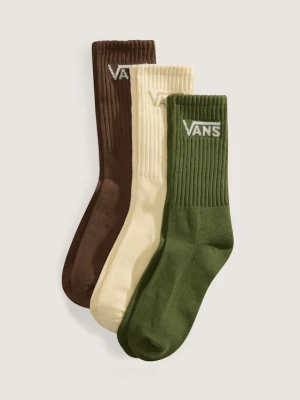 Vans - Skarpety Classic Crew (3 pary), male, Zielony