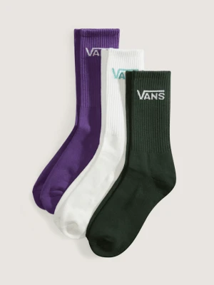 Vans - Skarpety Classic Crew (3 pary), male, Zielony, Size: M (38.5-42​)