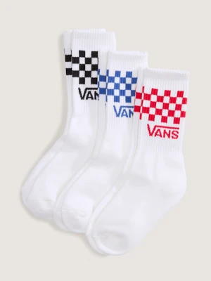 Vans - Skarpety dziecięce Classic Check Crew (3 pary)unisex, Biały, Size: