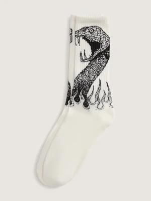 Vans - Skarpety Skate Mike G Snake Flame Crew (1 para), male, Biały, Size: