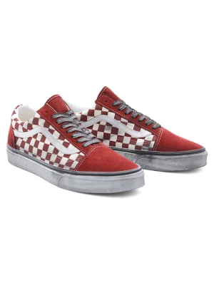 Vans Skórzane sneakersy "Old Skool" w kolorze czerwonym ze wzorem rozmiar: 44,5