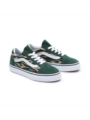 Vans Skórzane sneakersy "Old Skool" w kolorze zielonym ze wzorem rozmiar: 31