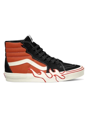 Vans Skórzane sneakersy "SK8-Hi Flame" w kolorze czarno-czerwonym rozmiar: 42