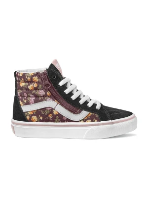 Vans Skórzane sneakersy "SK8-Hi Reissue Side Zip" w kolorze czarnym ze wzorem rozmiar: 31