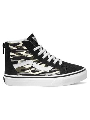 Vans Skórzane sneakersy "SK8-Hi Zip" w kolorze czarno-oliwkowym rozmiar: 21,5