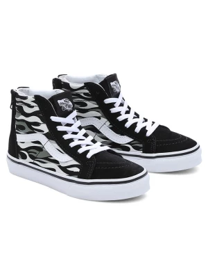 Vans Skórzane sneakersy "SK8-Hi Zip" w kolorze czarno-oliwkowym rozmiar: 17,5