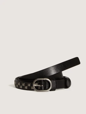 Vans - Skórzany pasek Check, male, Czarny, Size: L/XL