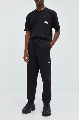Vans spodnie dresowe bawełniane męskie kolor czarny z aplikacją