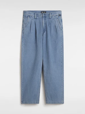 Vans - Spodnie jeansowe Authentic Chino Loose Tapered Pleated, male, Niebieski, Size: