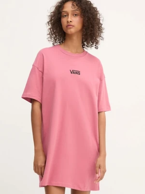 Vans sukienka bawełniana kolor różowy mini oversize VN0A4RU2ZRY1