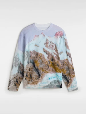 Vans - Sweter Premium Printed Knit, male, Biały, Size: