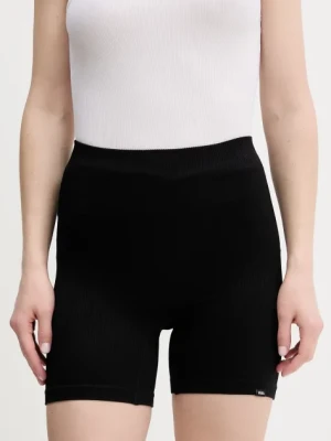 Vans szorty damskie kolor czarny gładkie high waist VN000RW9BLK1