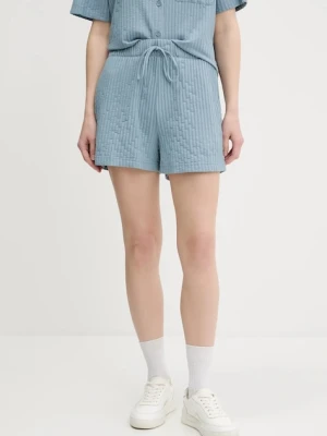Vans szorty damskie kolor niebieski gładkie high waist VN000MBACFL1