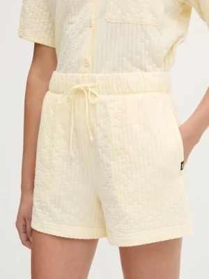 Vans szorty damskie kolor żółty gładkie high waist VN000MBAE301