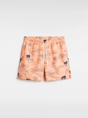 Vans - Szorty kąpielowe Primary Print Elastic, male, Pomarańczowy, Size: