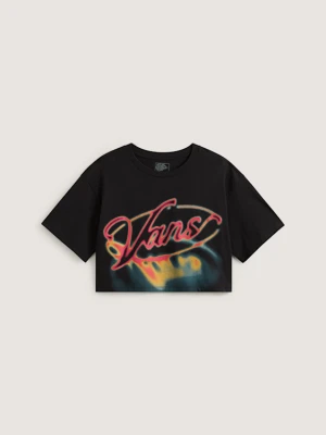 Vans - T-shirt Afterburn Crop, female, Czarny, Size: