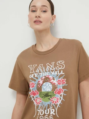 Vans t-shirt bawełniany brązowy