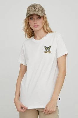Vans t-shirt bawełniany damski kolor beżowy