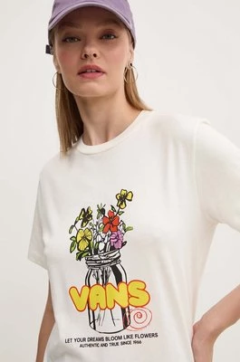 Vans t-shirt bawełniany damski kolor beżowy VN000KH2FS81