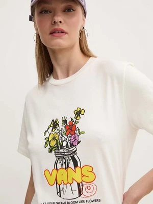 Vans t-shirt bawełniany damski kolor beżowy VN000KH2FS81