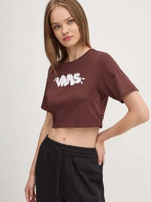 Vans t-shirt bawełniany damski kolor brązowy VN000HHU7YO1