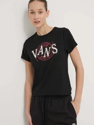 Vans t-shirt bawełniany damski kolor czarny