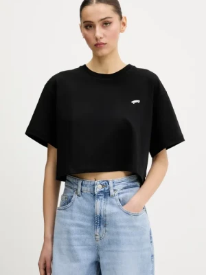 Vans t-shirt bawełniany damski kolor czarny VN000P5QBLK1