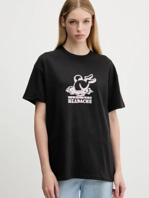 Vans t-shirt bawełniany damski kolor czarny VN000RCDBLK1
