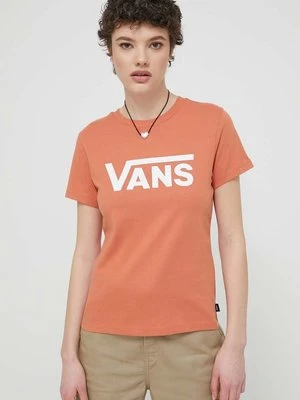 Vans t-shirt bawełniany damski kolor pomarańczowy