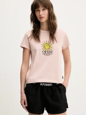 Vans t-shirt bawełniany damski kolor pomarańczowy VN000NX9O3N1