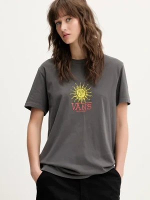 Vans t-shirt bawełniany damski kolor szary VN000NXA1O71
