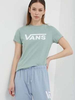 Vans t-shirt bawełniany damski kolor zielony