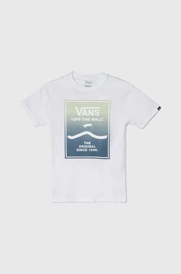 Vans t-shirt bawełniany dziecięcy PRINT BOX 2.0 kolor biały z nadrukiem