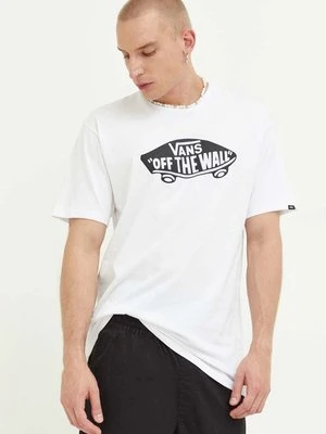 Vans t-shirt bawełniany kolor biały z nadrukiem