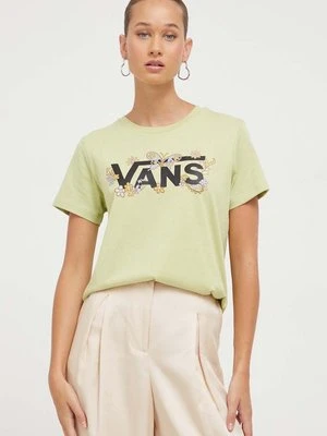 Vans t-shirt bawełniany kolor zielony