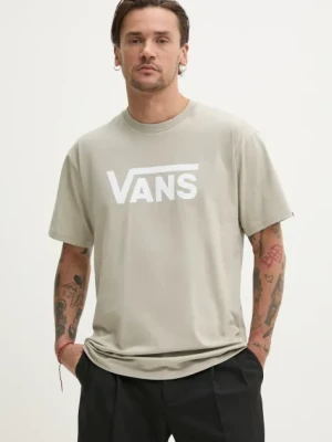 Vans t-shirt bawełniany męski kolor beżowy z nadrukiem VN000GGGZUJ1