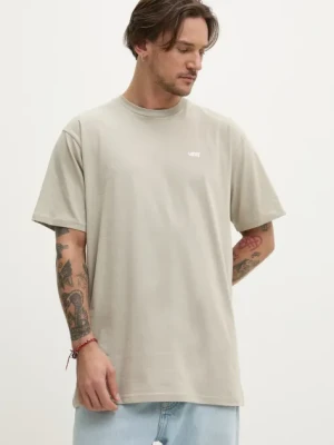 Vans t-shirt bawełniany męski kolor beżowy z nadrukiem VN0A3CZEZUJ1