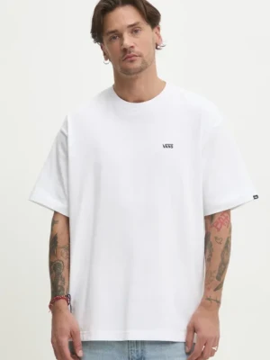 Vans t-shirt bawełniany męski kolor biały gładki VN000P1PWHT1