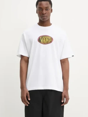 Vans t-shirt bawełniany męski kolor biały z nadrukiem VN000NHWWHT1