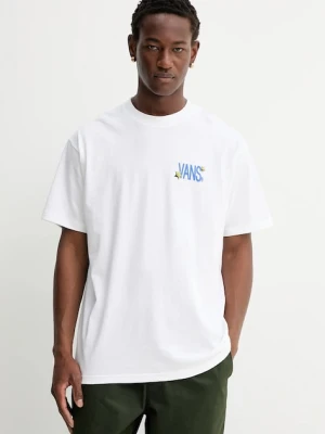 Vans t-shirt bawełniany męski kolor biały z nadrukiem VN000PBRWHT1