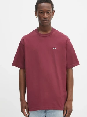 Vans t-shirt bawełniany męski kolor bordowy z aplikacją VN000P1PBRG1