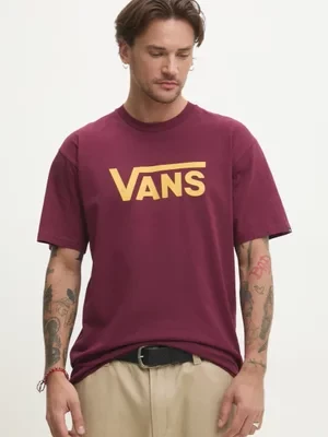 Vans t-shirt bawełniany męski kolor bordowy z nadrukiem VN000GGGEAY1