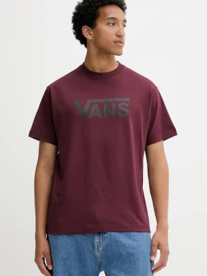 Vans t-shirt bawełniany męski kolor bordowy z nadrukiem VN000RA14QU1