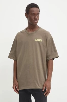 Vans t-shirt bawełniany męski kolor brązowy z nadrukiem VN000KU29JC1