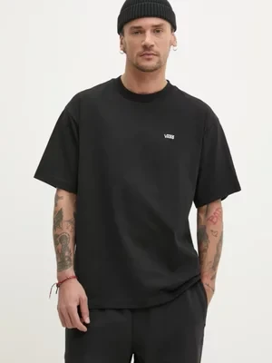 Vans t-shirt bawełniany męski kolor czarny gładki VN000P1PBLK1