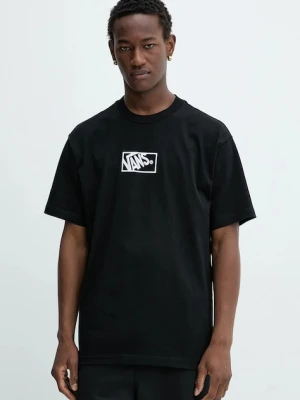 Vans t-shirt bawełniany męski kolor czarny z aplikacją VN000RAPBLK1