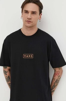 Vans t-shirt bawełniany męski kolor czarny z nadrukiem