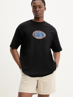 Vans t-shirt bawełniany męski kolor czarny z nadrukiem VN000NHWBLK1