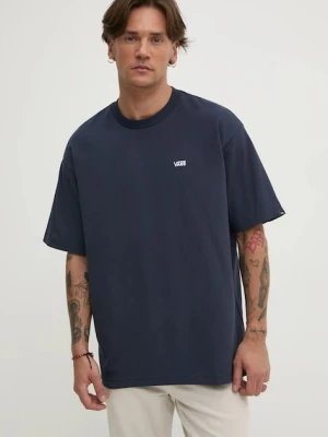Vans t-shirt bawełniany męski kolor granatowy gładki VN000P1PJDU1